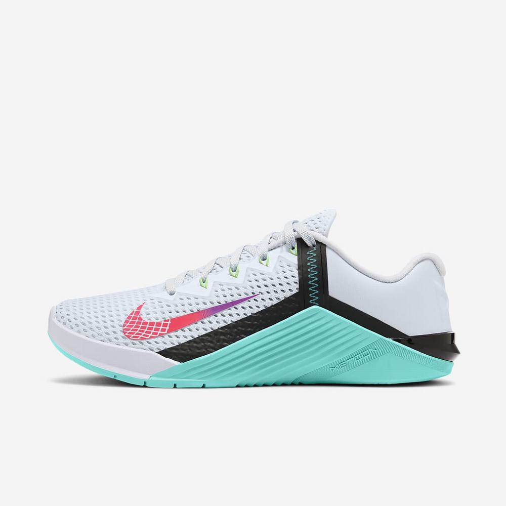 Chaussure De Crossfit Nike Metcon 6 Grise 9058-641 Football Grey/Hyper Jade/Black/Flash Crimson Femme | PXR-04248637